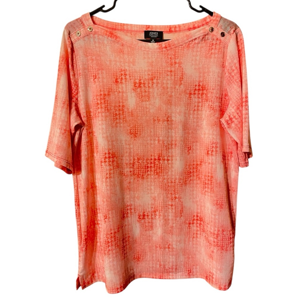 JONES NEW YORK SIGNATURE TEES TYE DYE Pink & White 95%Polyester & 5% Elastane M
